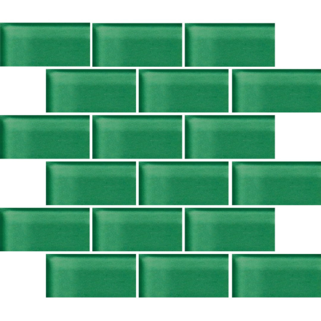 Crossville Glass Blox 12" x 12" Glass 2x4" Brick Mosaic