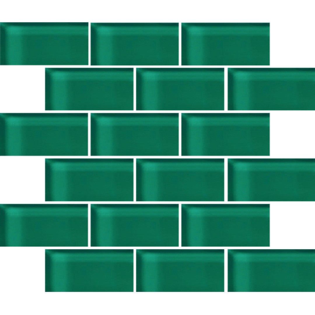 Crossville Glass Blox 12" x 12" Glass 2x4" Brick Mosaic