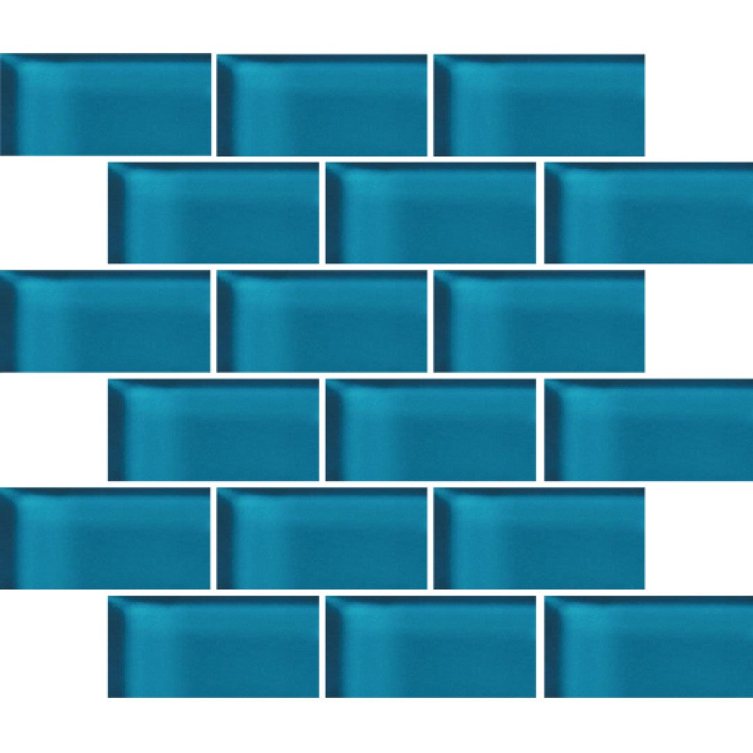 Crossville Glass Blox 12" x 12" Glass 2x4" Brick Mosaic