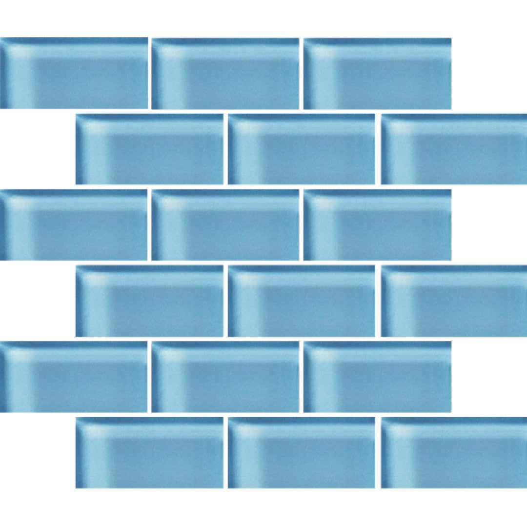 Crossville Glass Blox 12" x 12" Glass 2x4" Brick Mosaic