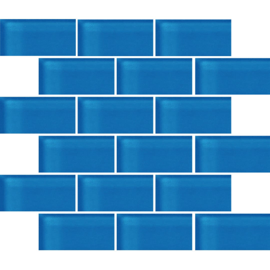 Crossville Glass Blox 12" x 12" Glass 2x4" Brick Mosaic