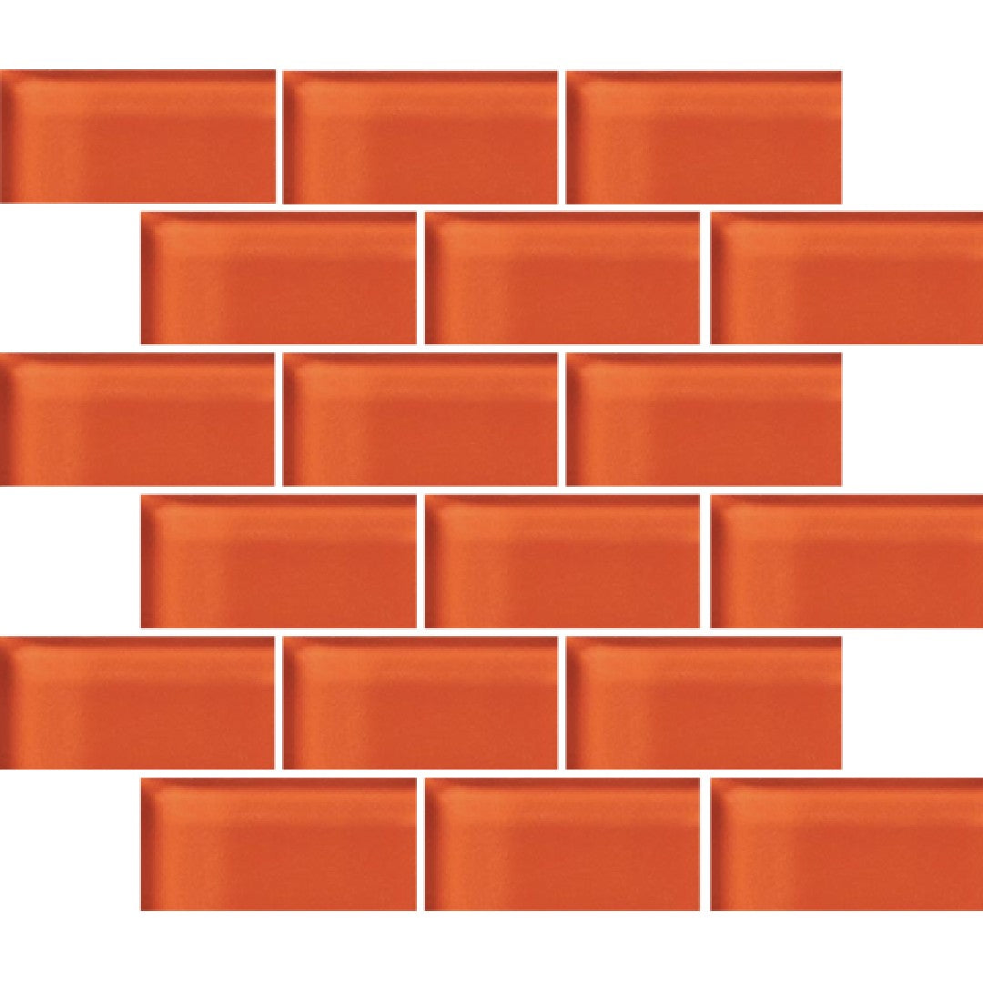 Crossville Glass Blox 12" x 12" Glass 2x4" Brick Mosaic