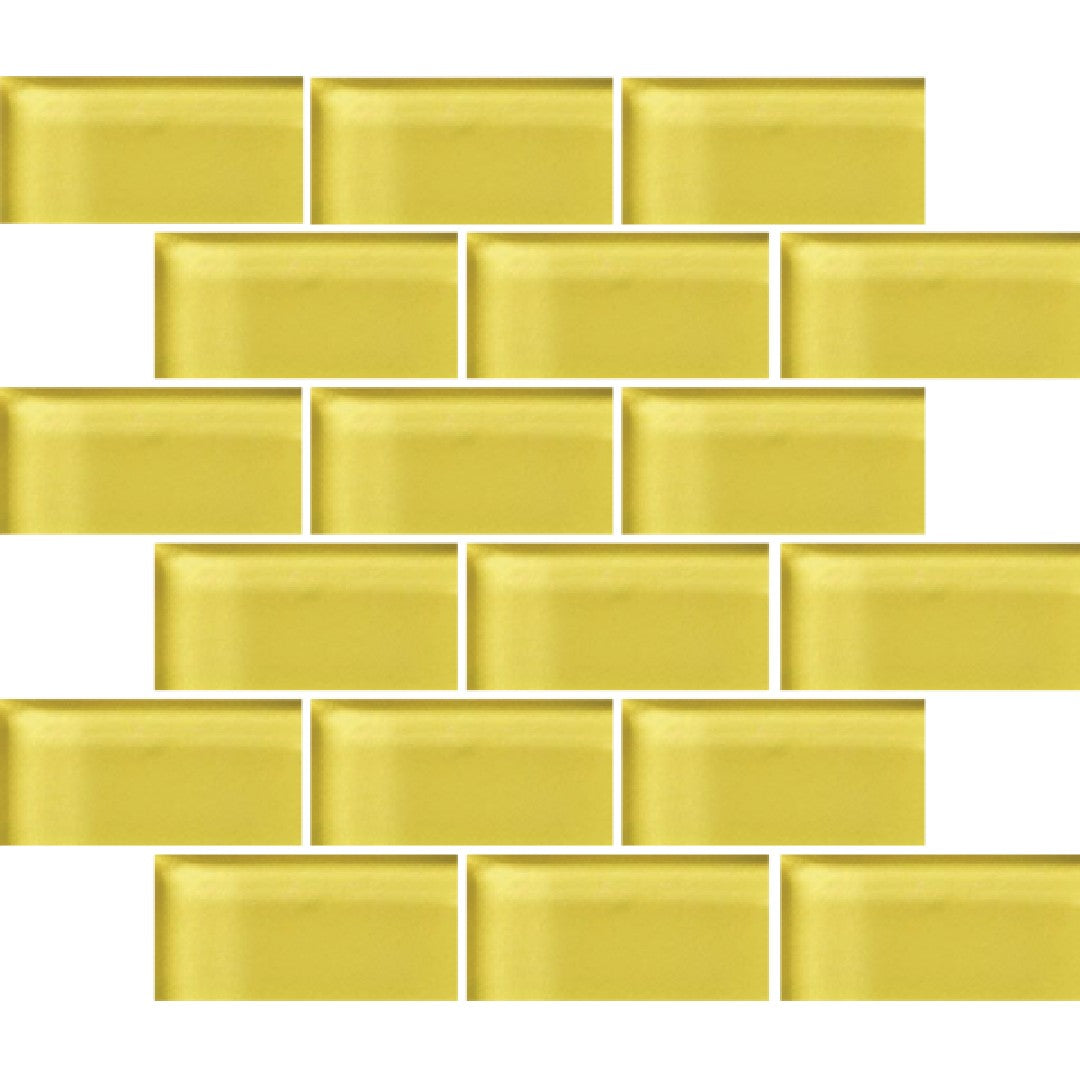 Crossville Glass Blox 12" x 12" Glass 2x4" Brick Mosaic