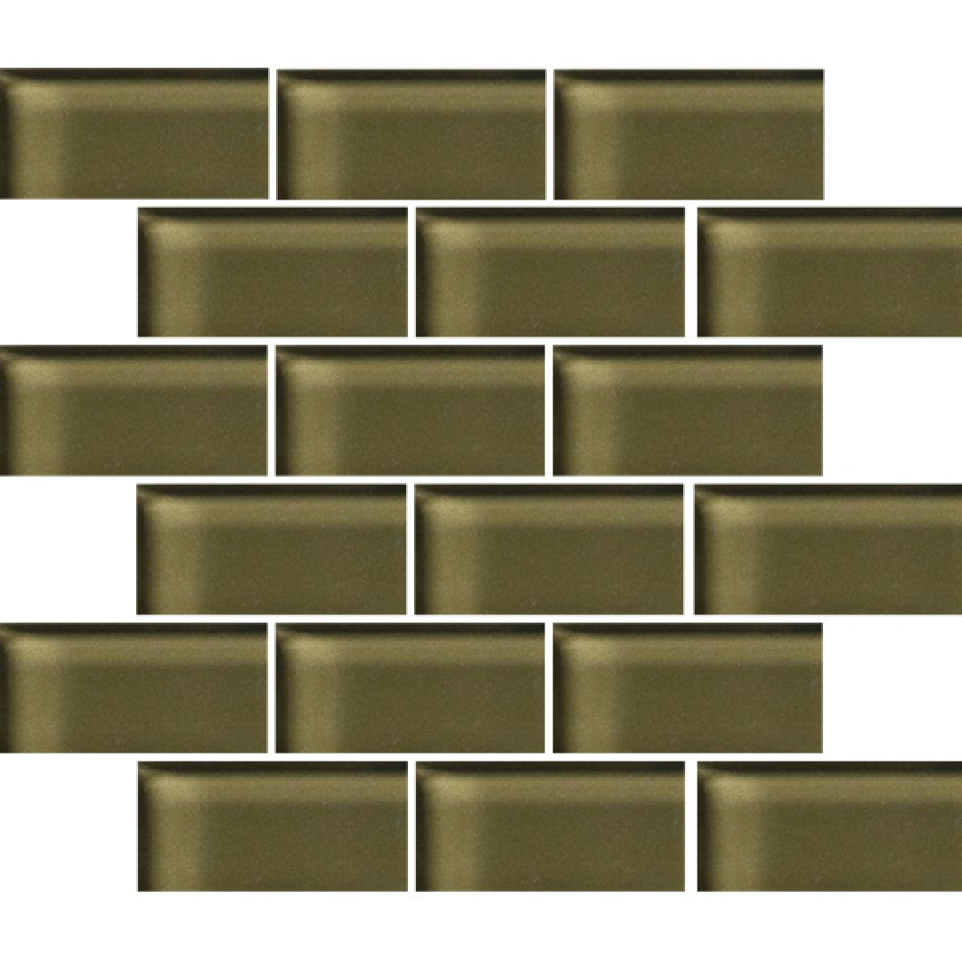 Crossville Glass Blox 12" x 12" Glass 2x4" Brick Mosaic