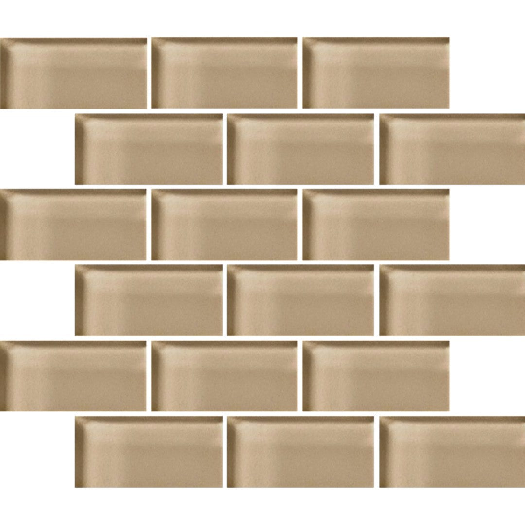 Crossville Glass Blox 12" x 12" Glass 2x4" Brick Mosaic