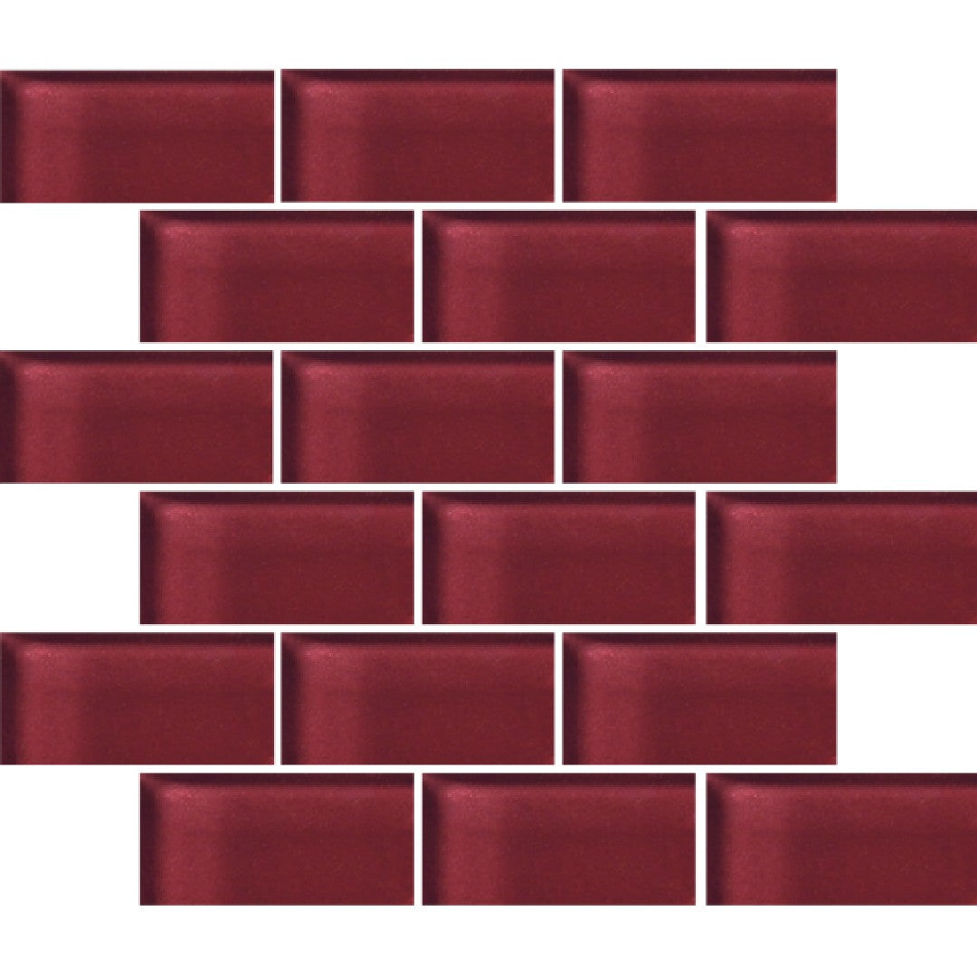 Crossville Glass Blox 12" x 12" Glass 2x4" Brick Mosaic