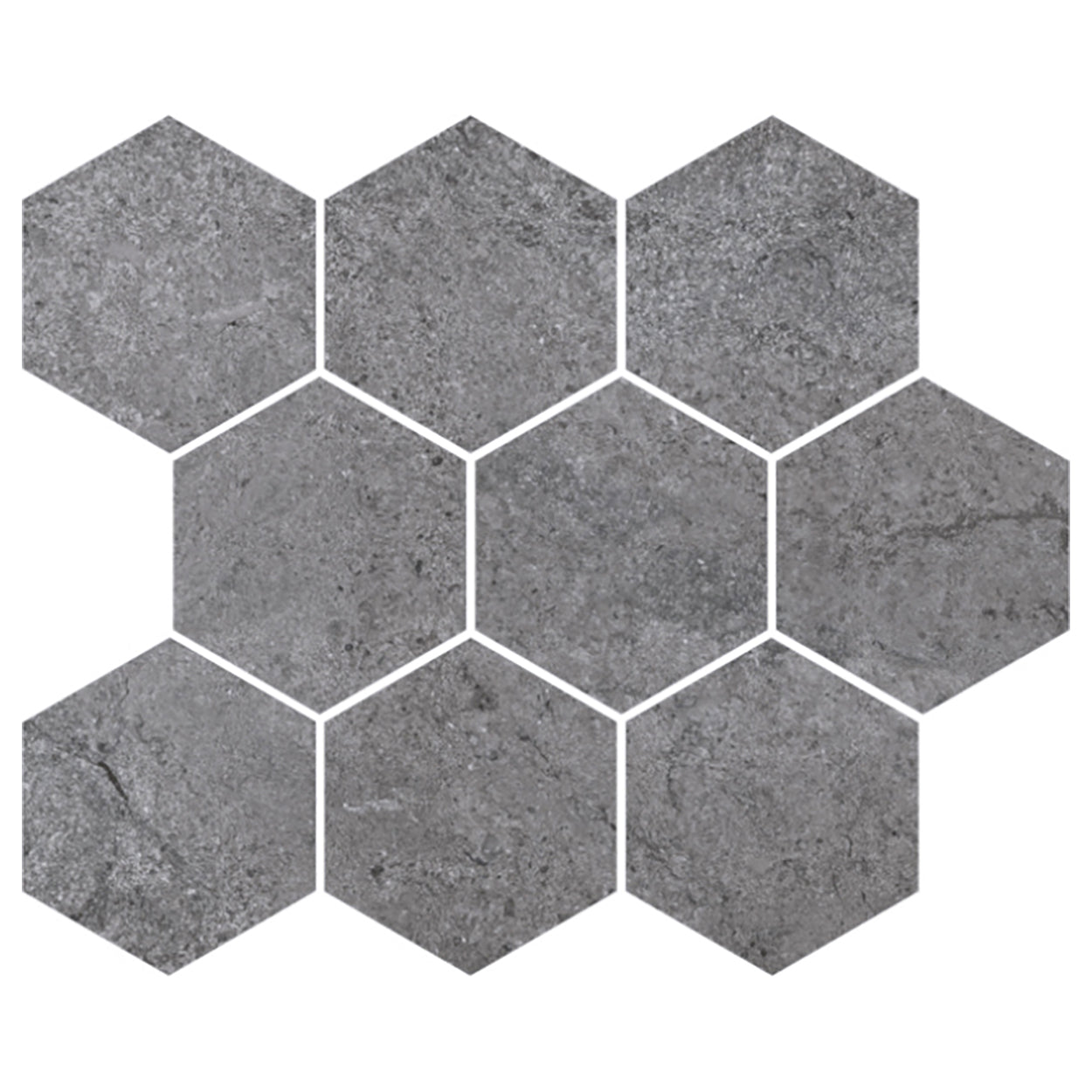 Del Conca USA Chamonix 10" x 12" Matte Porcelain 4" Hexagon Mosaic