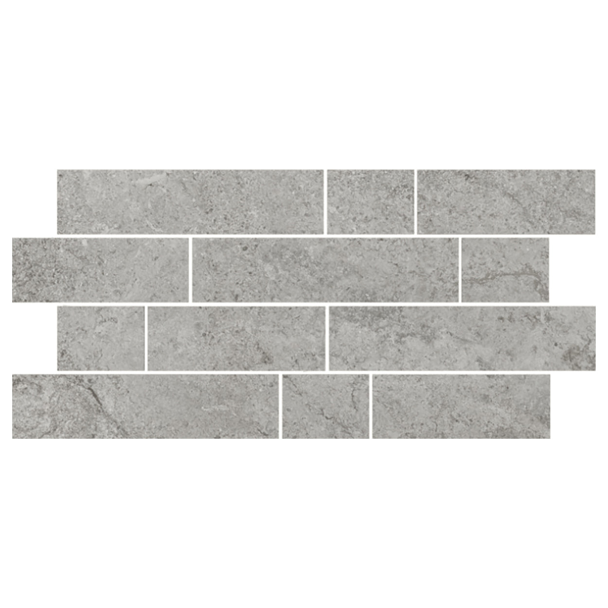 Del Conca USA Chamonix 12" x 24" Matte Porcelain Muretto Brick Mosaic