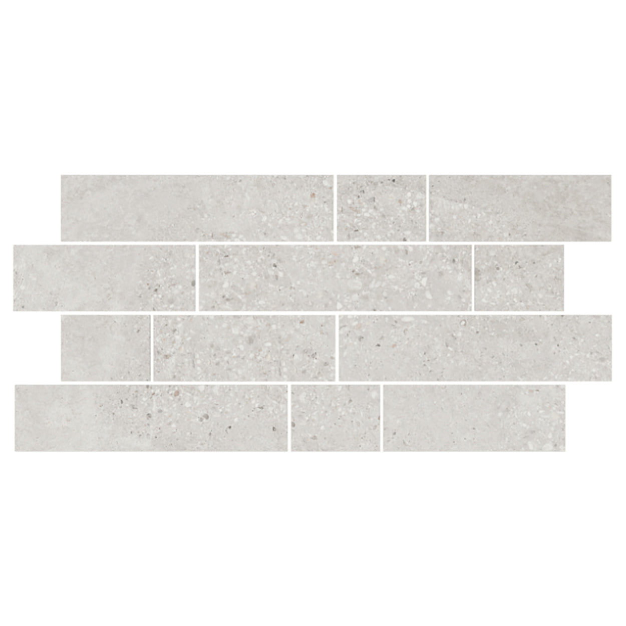 Del Conca USA Chamonix 12" x 24" Matte Porcelain Muretto Brick Mosaic