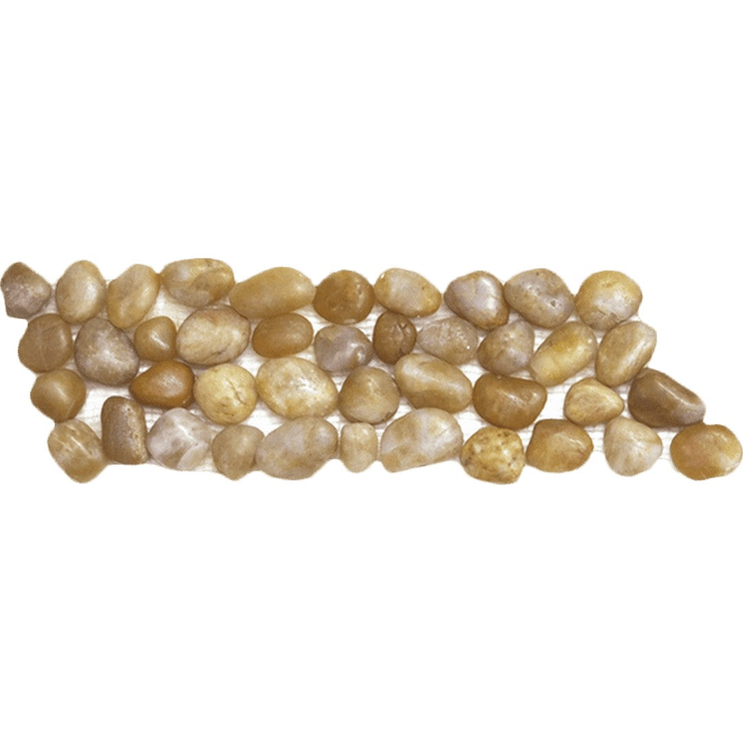 Bati Orient Bali 4" x 12" Polished Pebble Natural Stone Mosaic Border