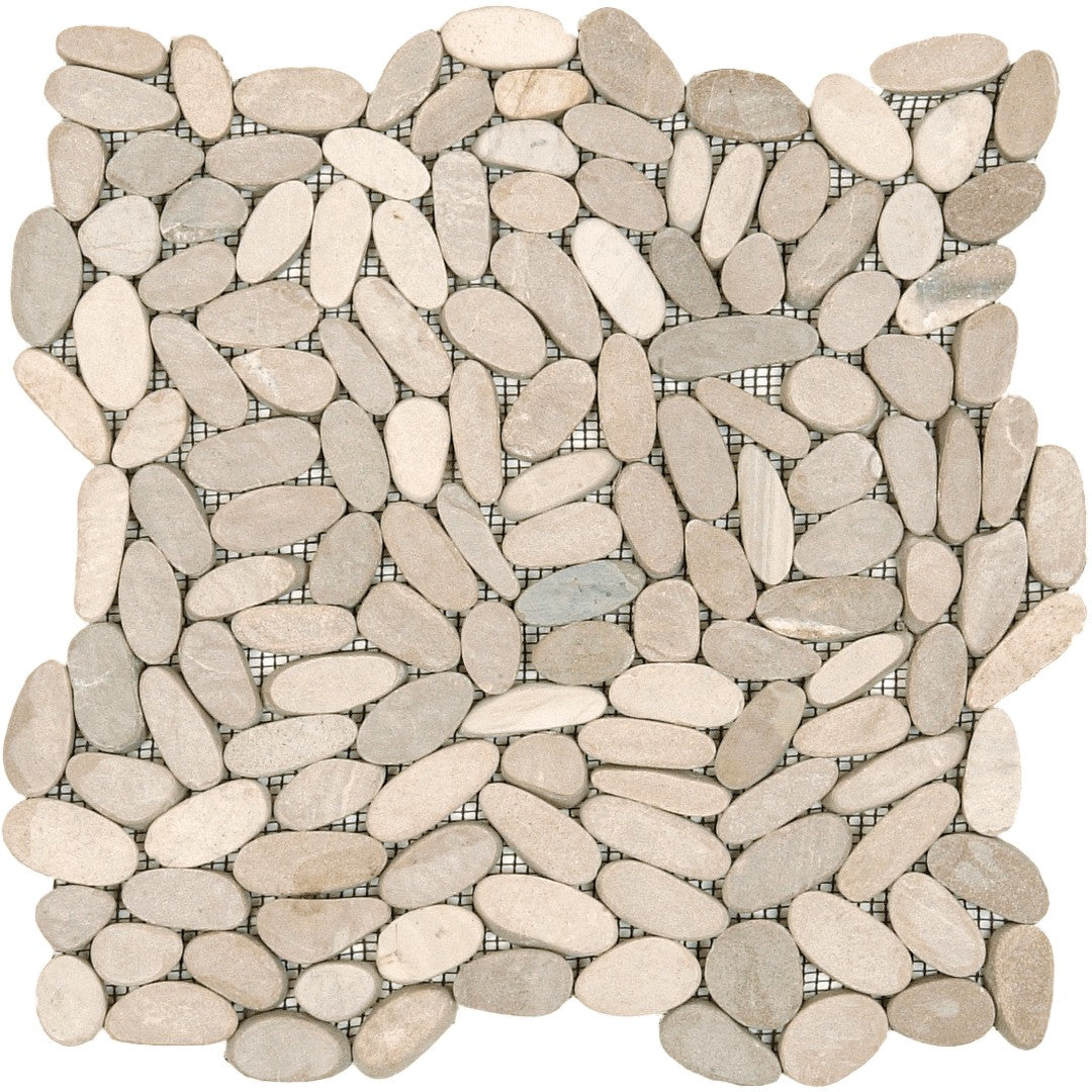 Bati Orient Bali 12" x 12" Matte Sliced Pebble Natural Stone Mosaic