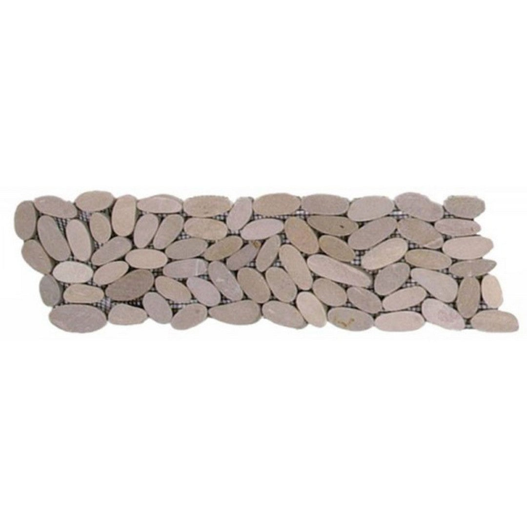 Bati Orient Bali 4" x 12" Matte Sliced Pebble Natural Stone Mosaic Border