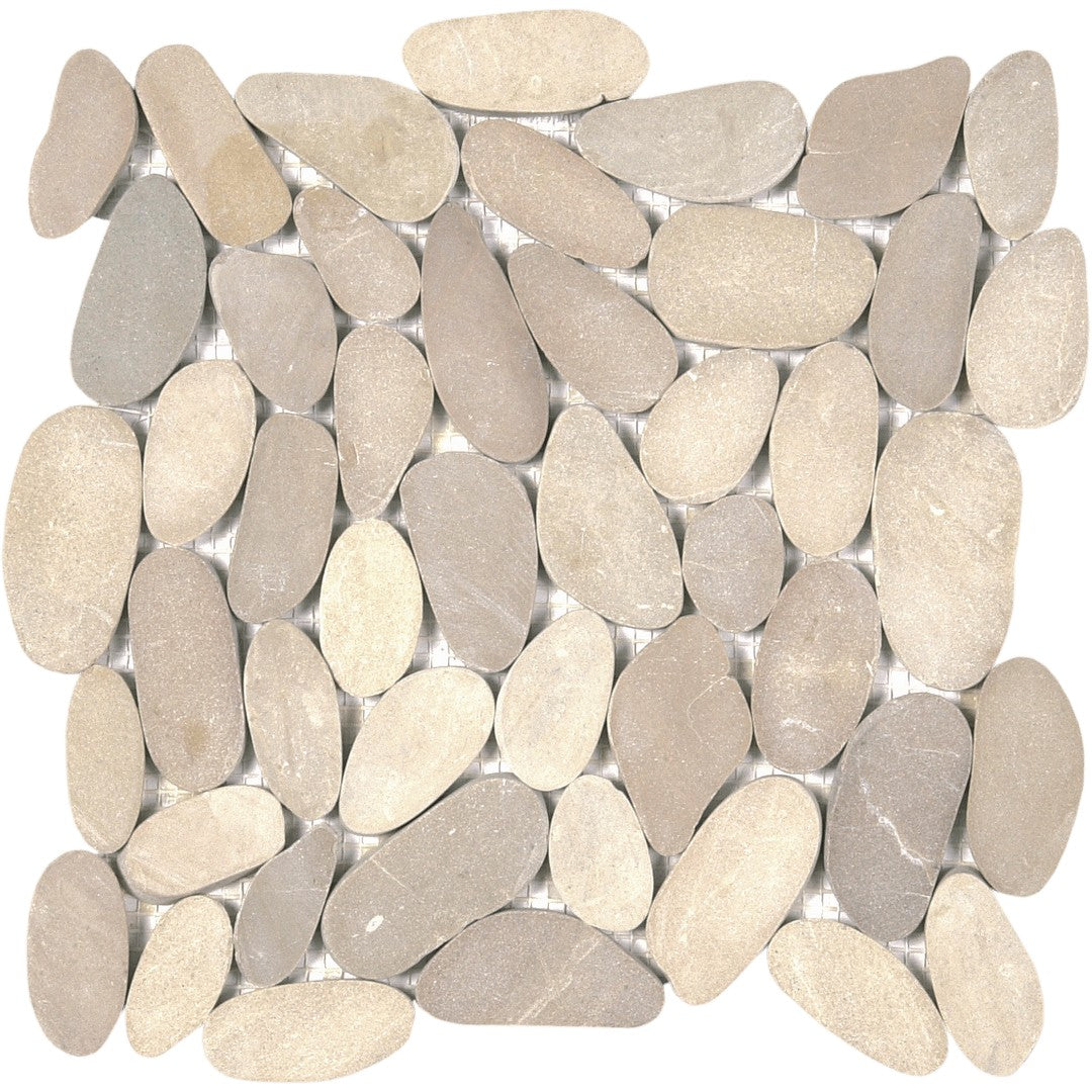 Bati Orient Bali 12" x 12" Matte Sliced XL Pebble Natural Stone Mosaic
