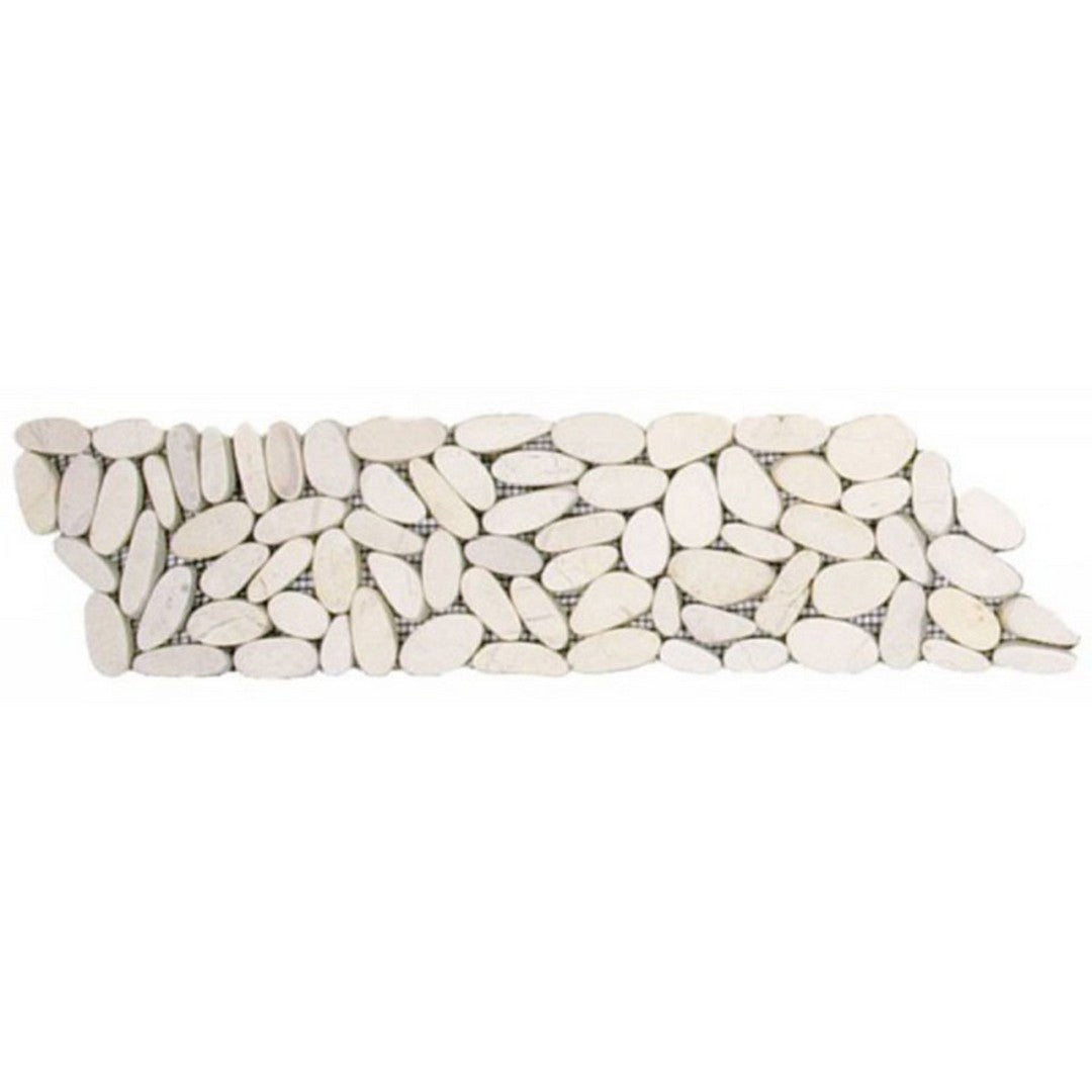 Bati Orient Bali 4" x 12" Matte Sliced Pebble Natural Stone Mosaic Border