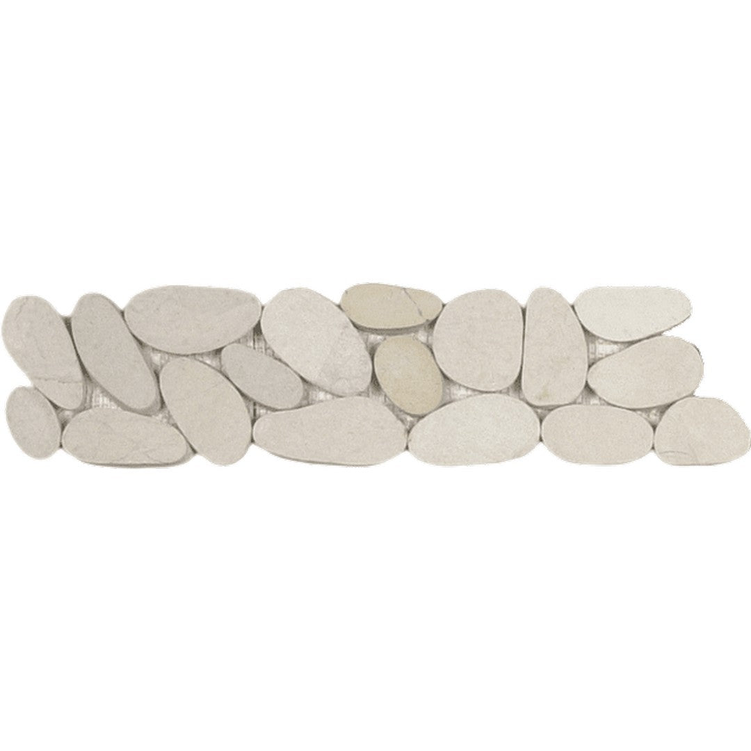 Bati Orient Bali 4" x 12" Matte Sliced XL Pebble Natural Stone Mosaic Border