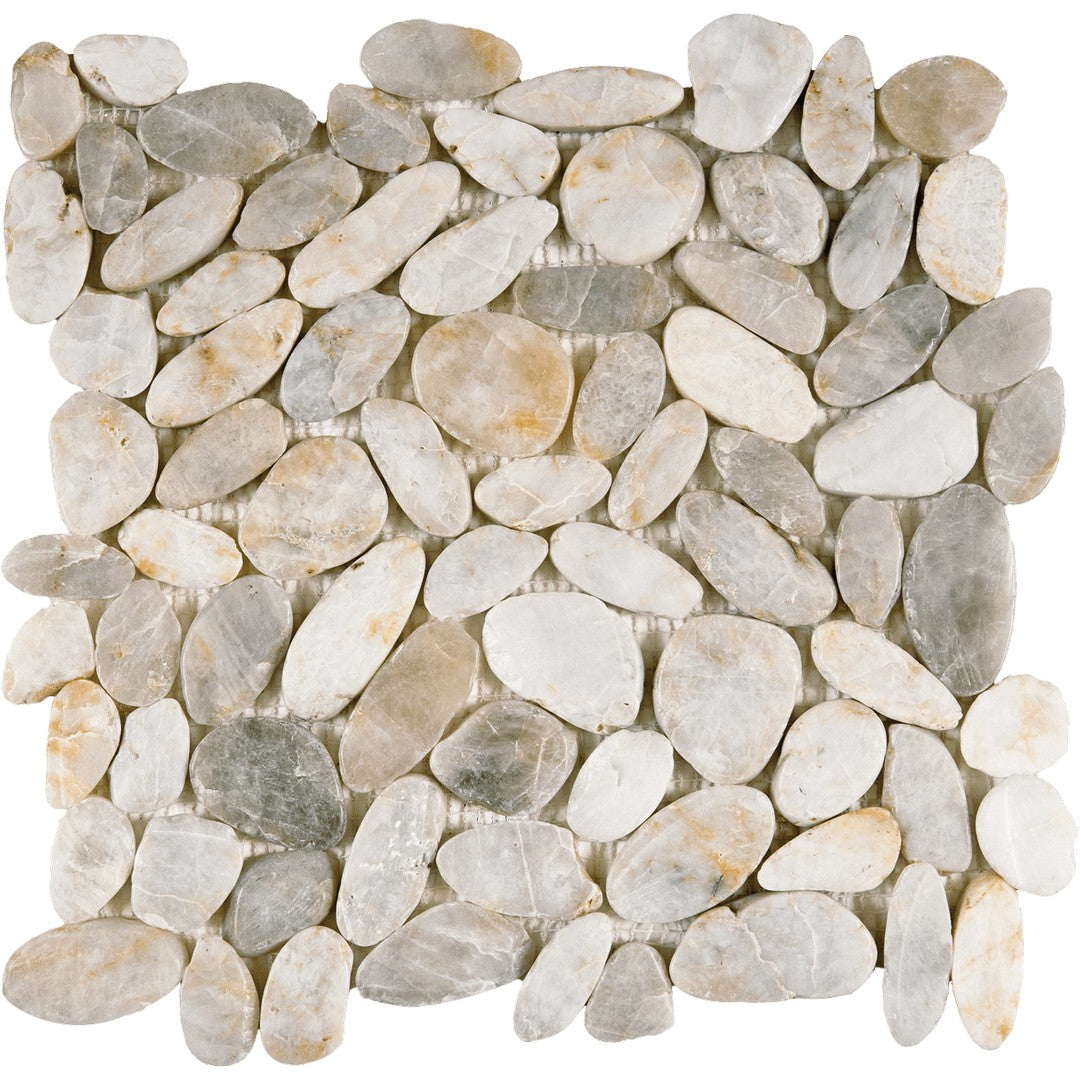 Bati Orient Bali 12" x 12" Polished Sliced Pebble Natural Stone Mosaic