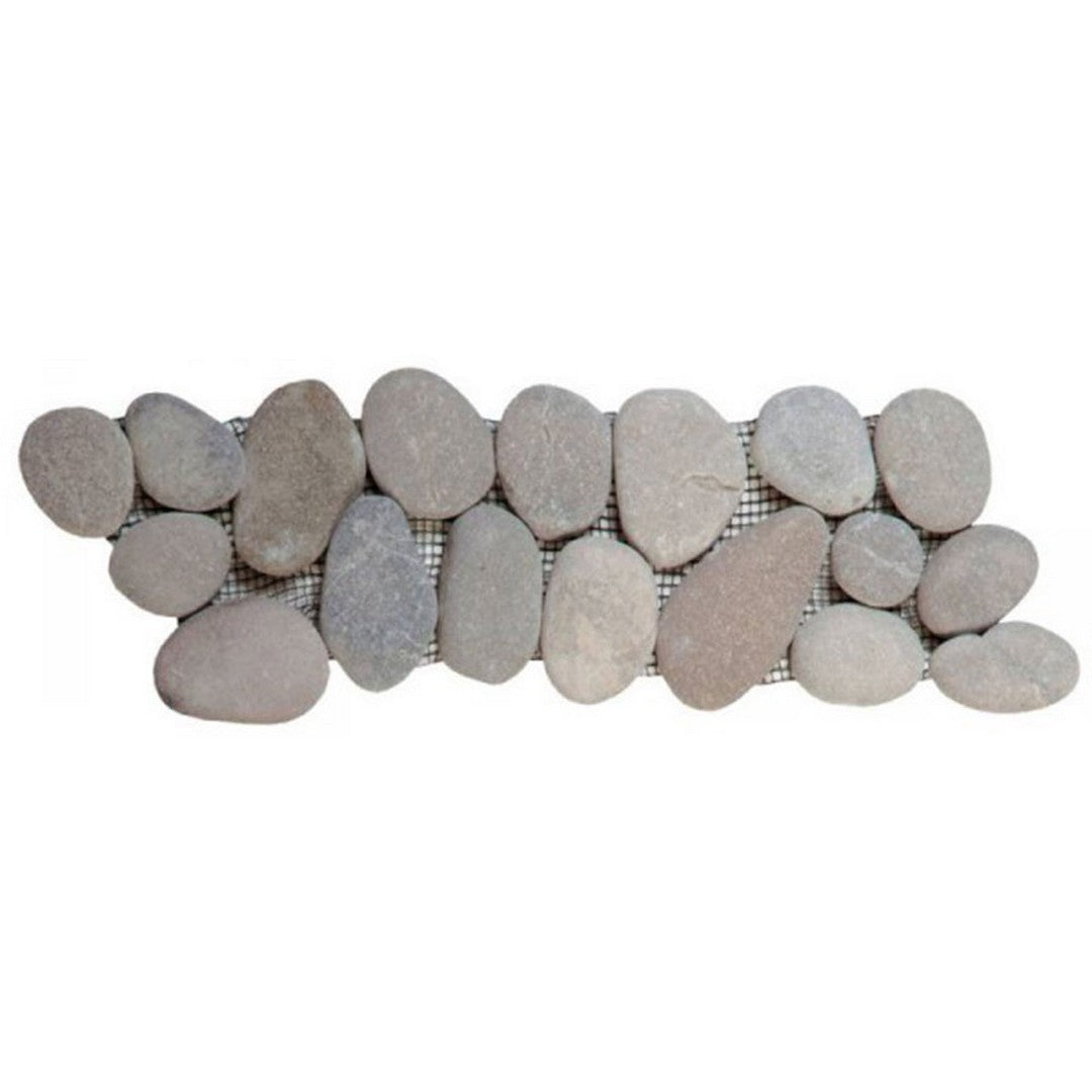 Bati Orient Bali 4" x 12" Rectified Matte Pebble Natural Stone Mosaic Border