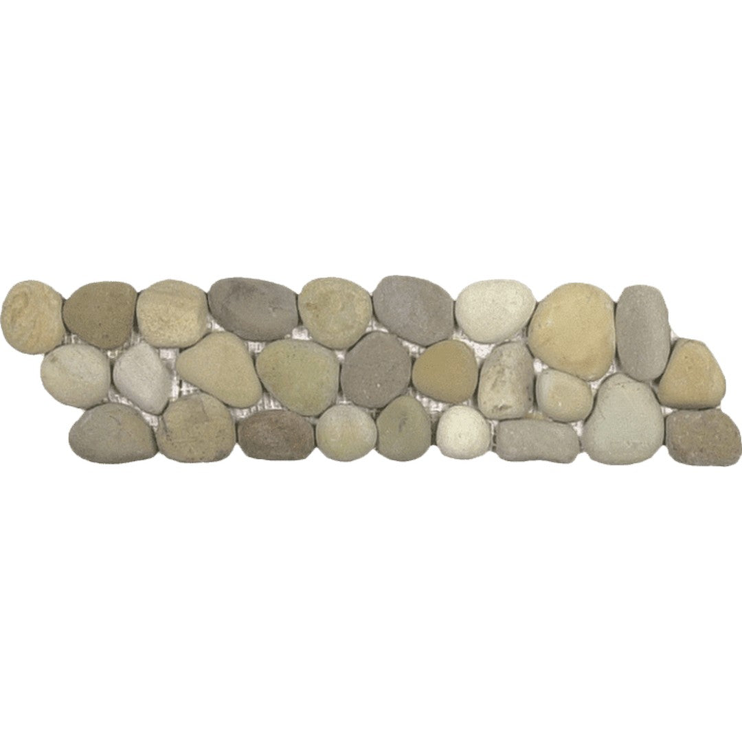 Bati Orient Bali 4" x 12" Rectified Matte Pebble Natural Stone Mosaic Border