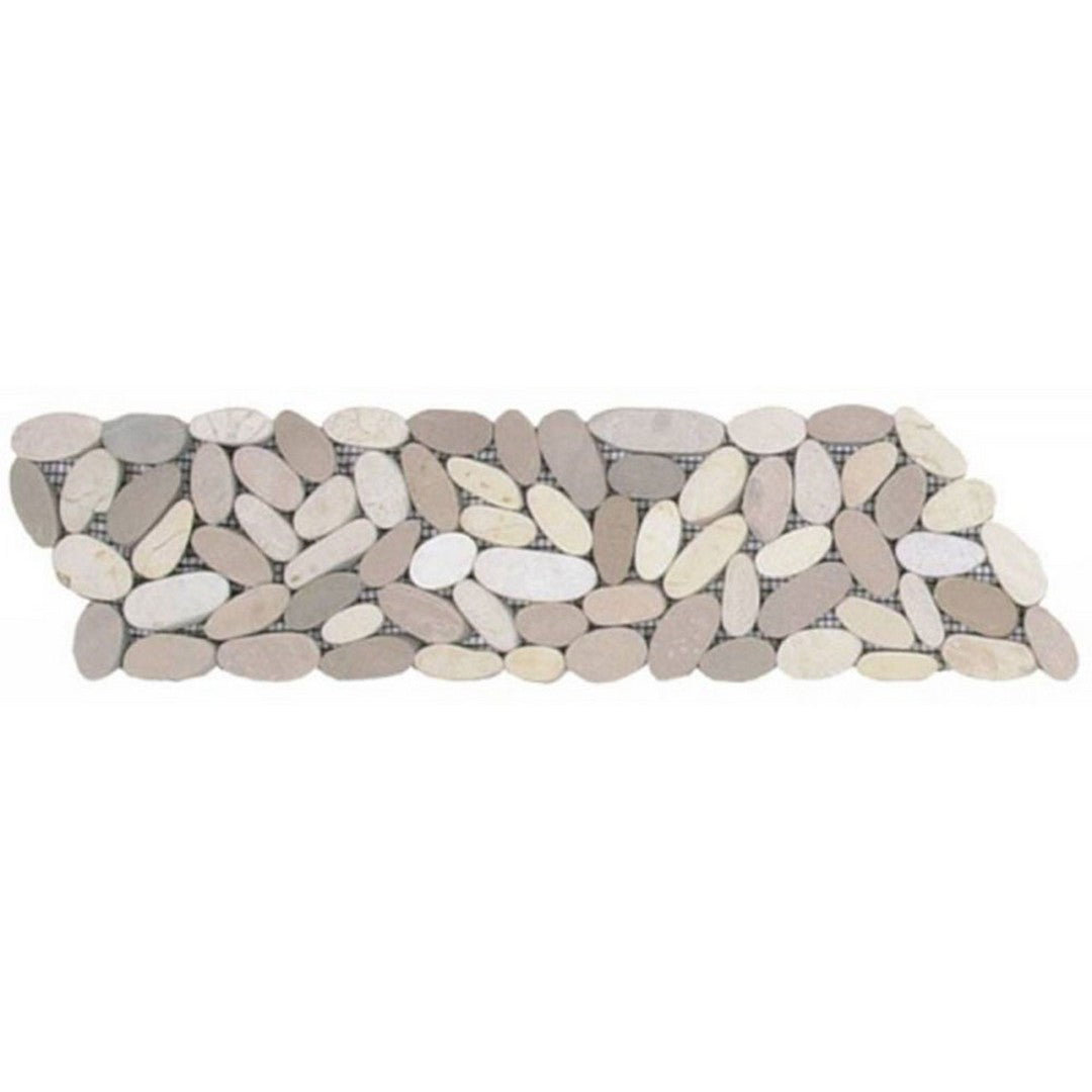 Bati Orient Bali 4" x 12" Matte Sliced Pebble Natural Stone Mosaic Border