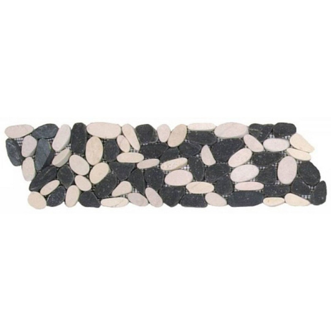 Bati Orient Bali 4" x 12" Matte Sliced Pebble Natural Stone Mosaic Border