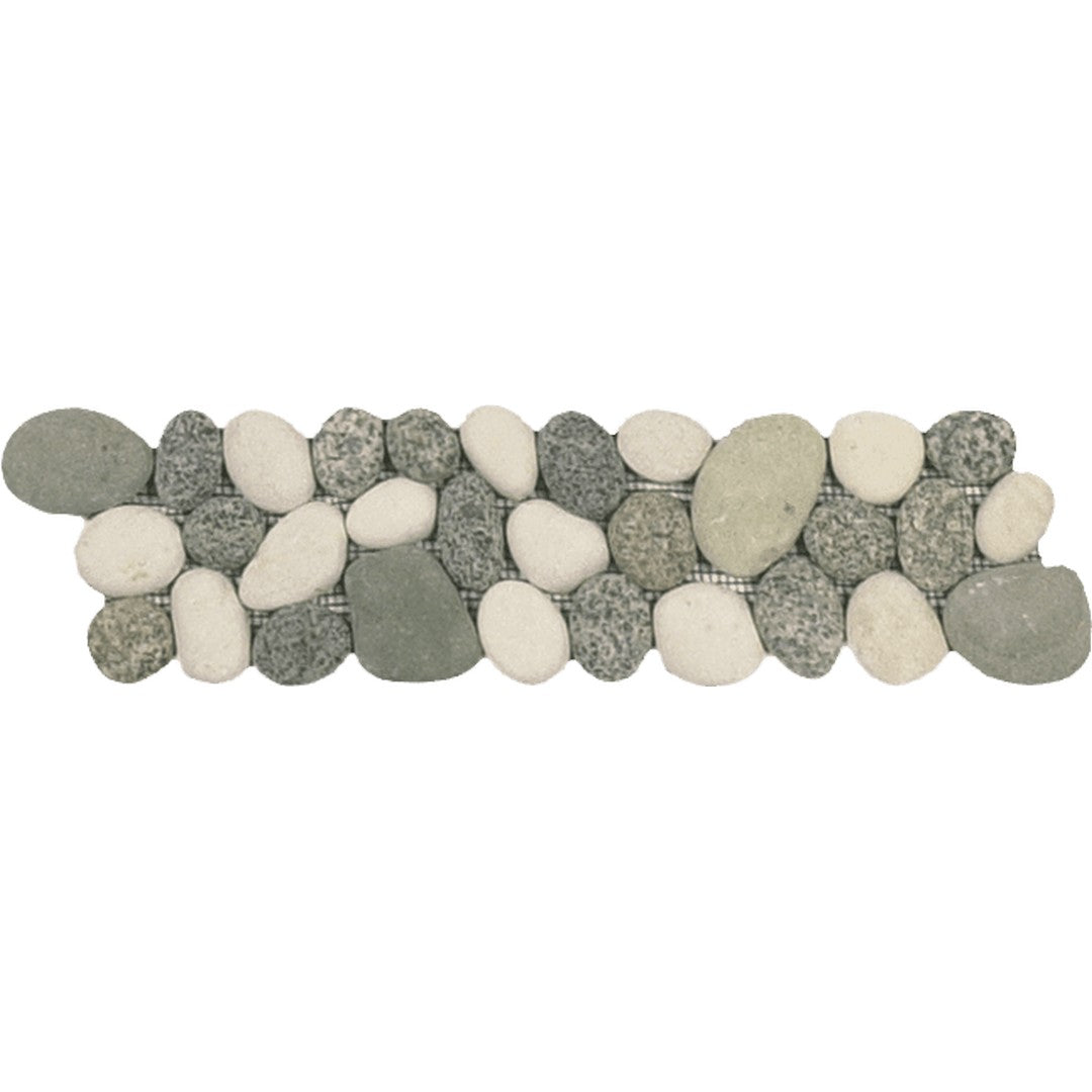 Bati Orient Bali 4" x 12" Rectified Matte Pebble Natural Stone Mosaic Border