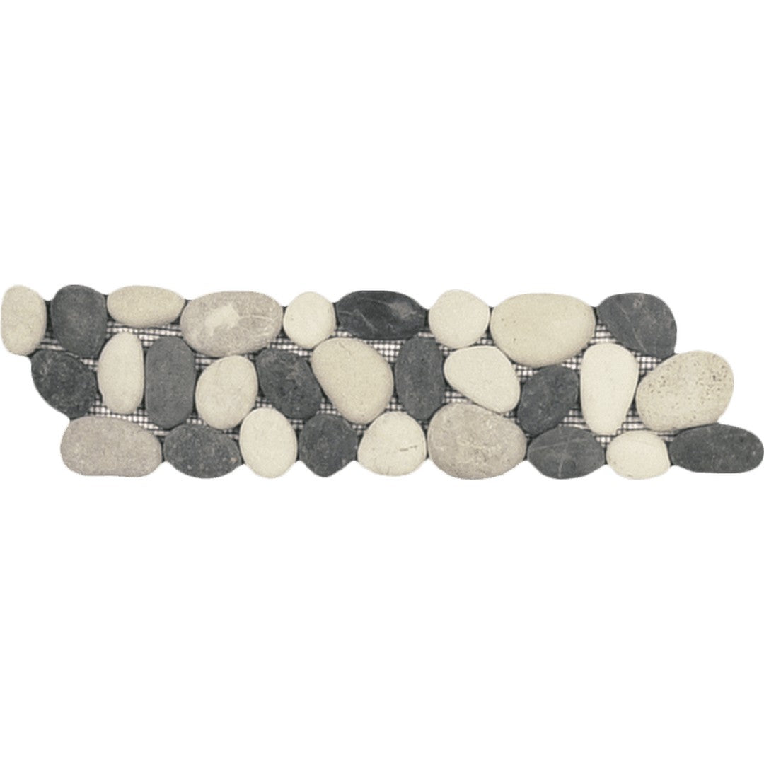Bati Orient Bali 4" x 12" Rectified Matte Pebble Natural Stone Mosaic Border