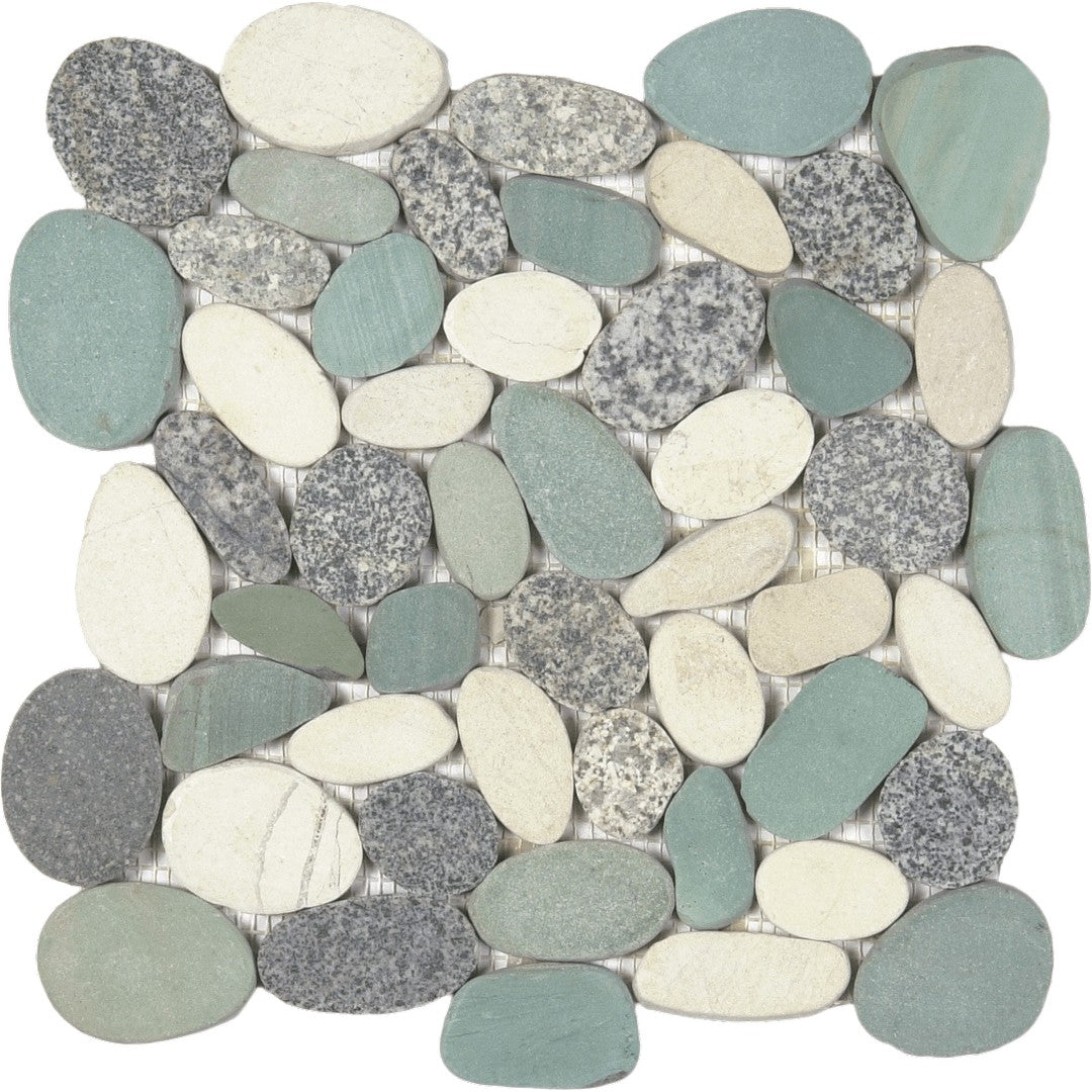 Bati Orient Bali 12" x 12" Matte Sliced XL Pebble Natural Stone Mosaic