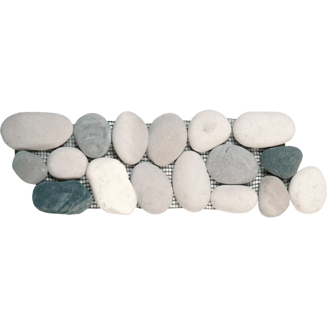 Bati Orient Bali 4" x 12" Rectified Matte Pebble Natural Stone Mosaic Border