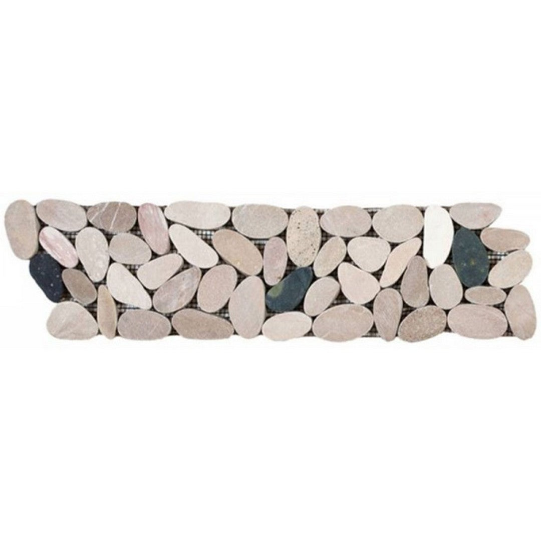 Bati Orient Bali 4" x 12" Matte Sliced Pebble Natural Stone Mosaic Border
