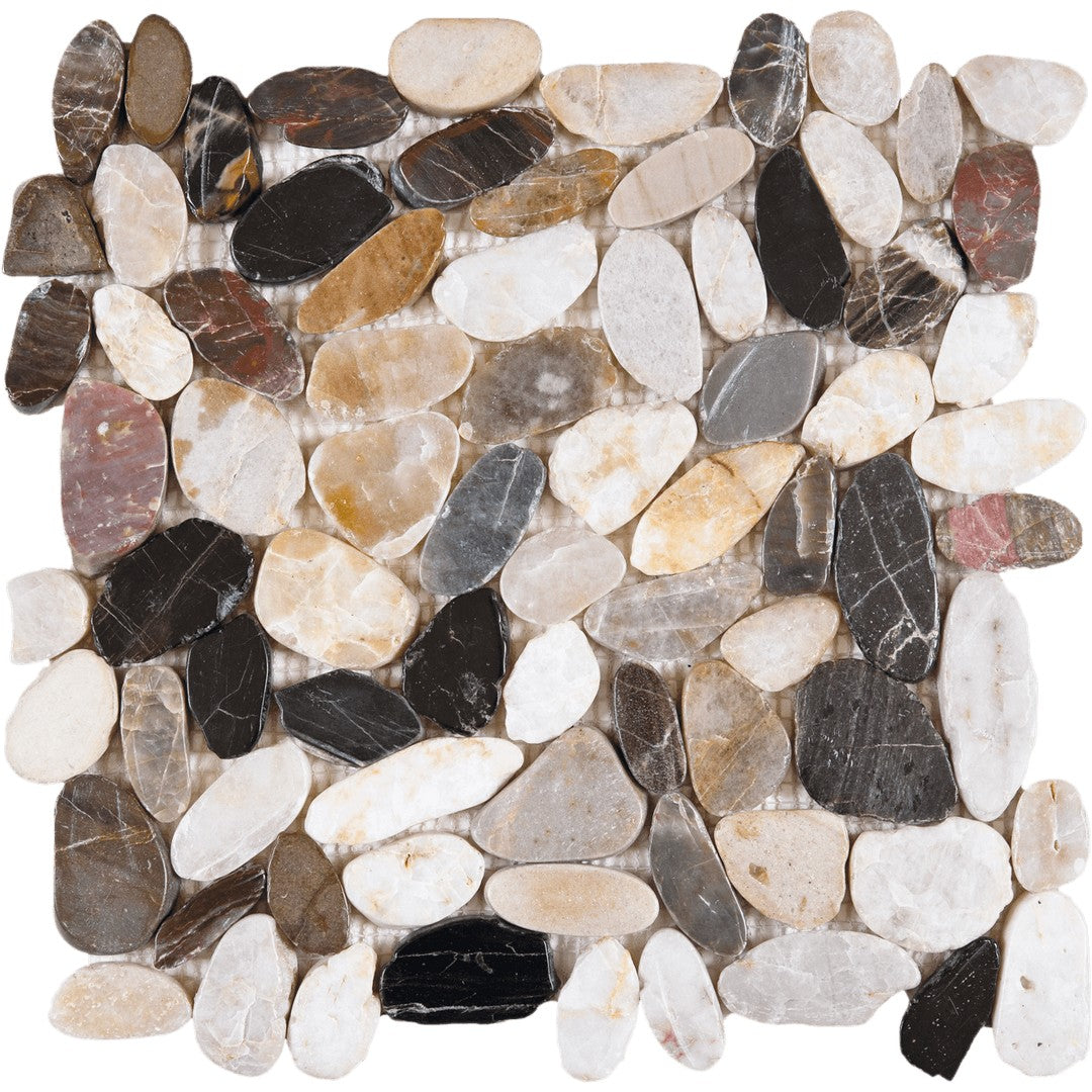 Bati Orient Bali 12" x 12" Polished Sliced Pebble Natural Stone Mosaic