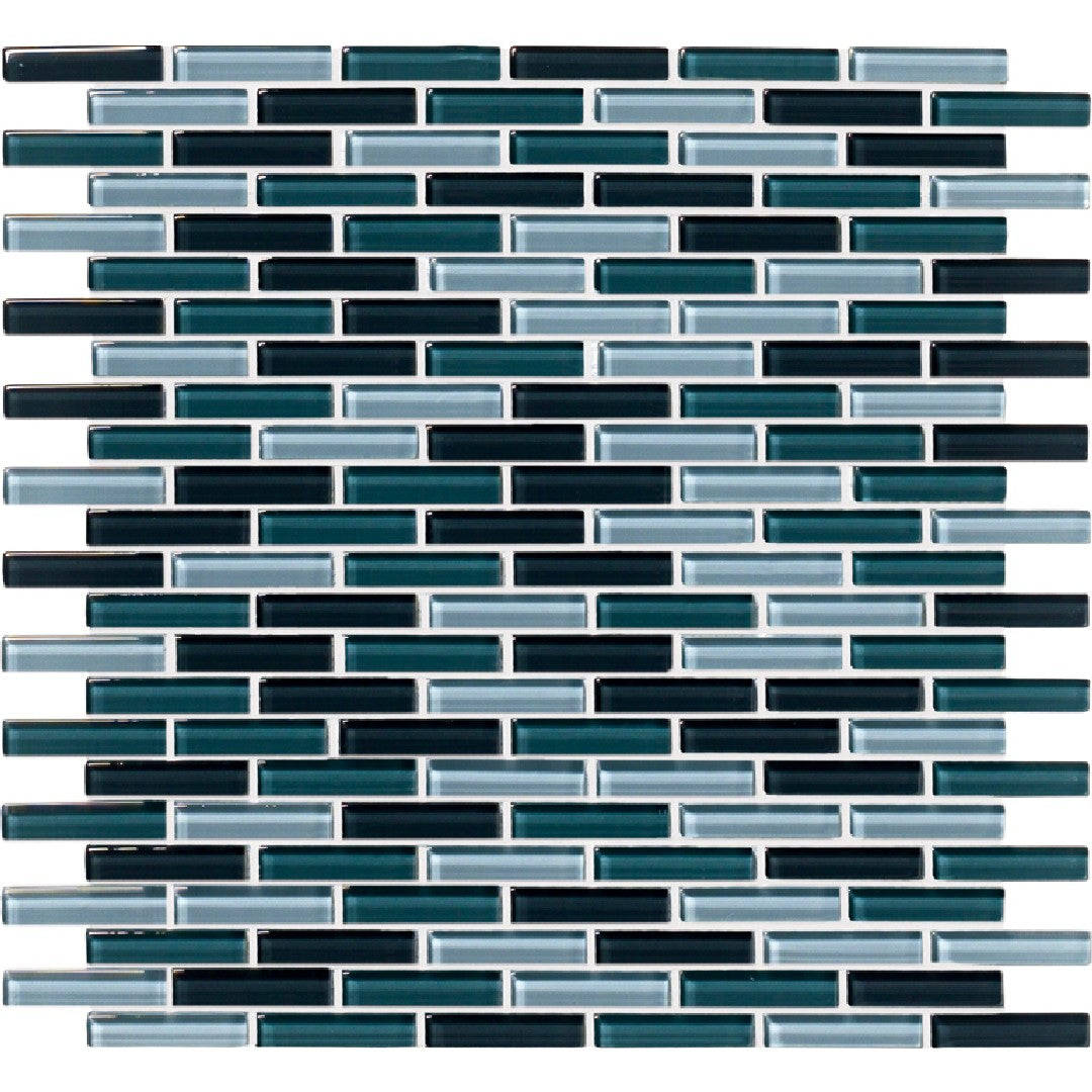 Crossville Glass Blox 12" x 12" Glass 0.5x2" Brick Blend Mosaic