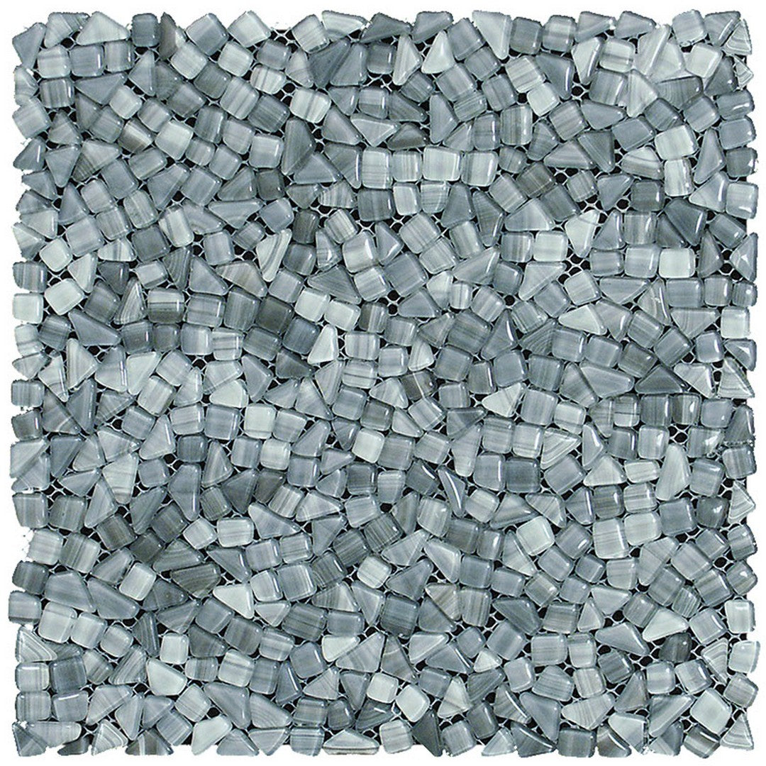 MiR Gems 11.8" x 11.8" Glossy Glass Pebble Mosaic