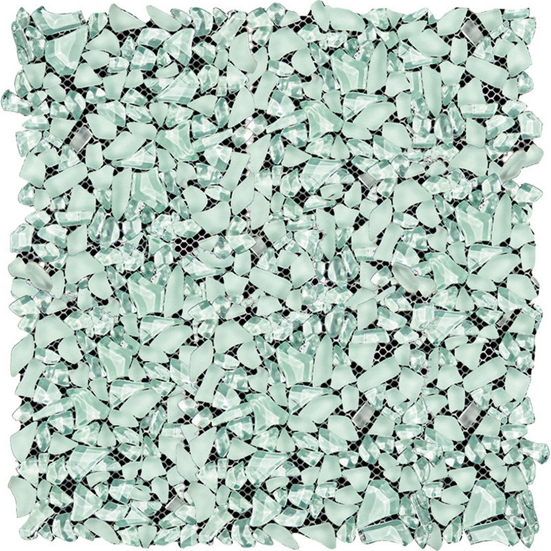 MiR Gems 11.2" x 11.2" Glass Pebble Mosaic
