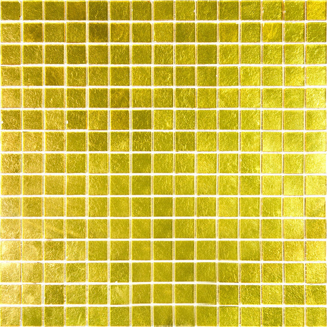 Mir Alma Aurum Gold GMC 12.5" x 12.5" Glossy Glass 0.4" Mosaic
