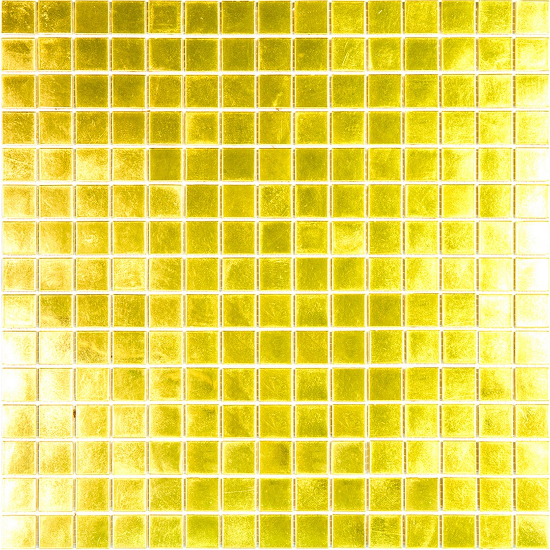 Mir Alma Aurum Gold GMF 12.5" x 12.5" Glossy Glass 0.4" Mosaic