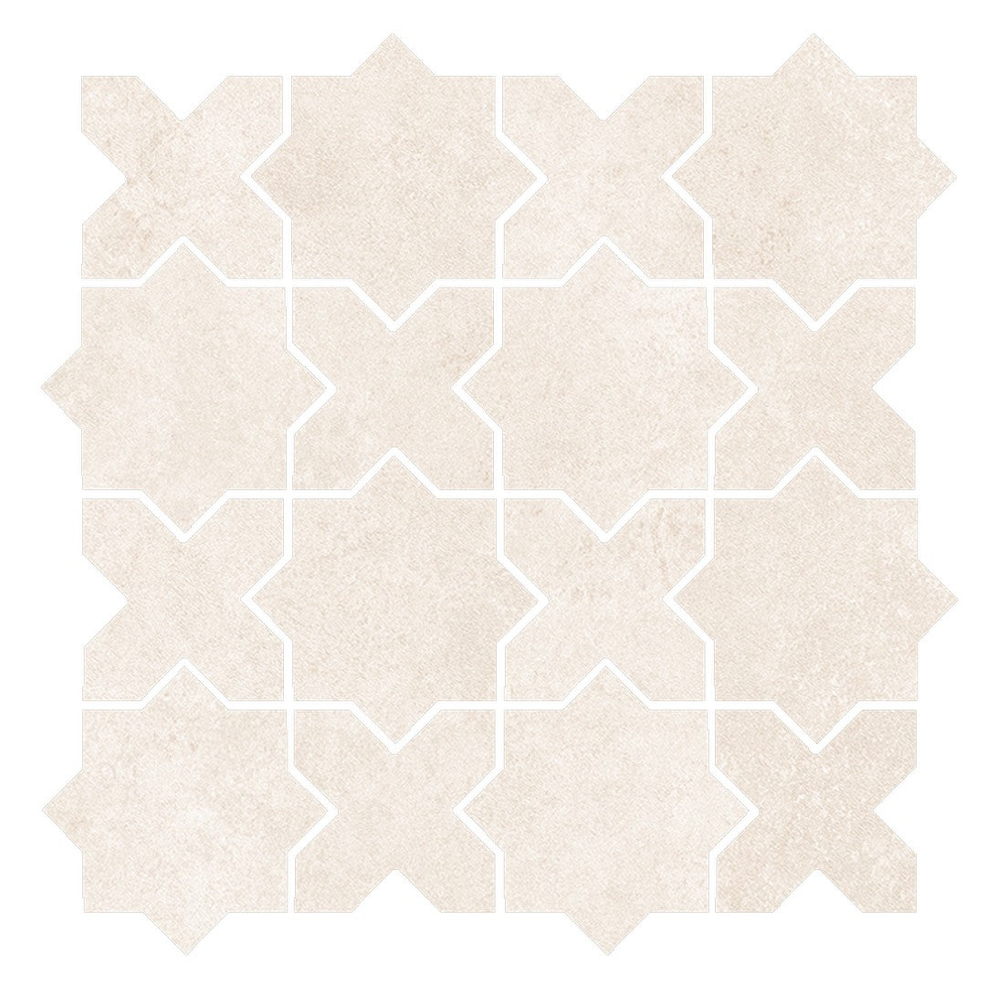 Tesoro Solida 13.25" x 13.25" Matte Cross & Star Porcelain Mosaic