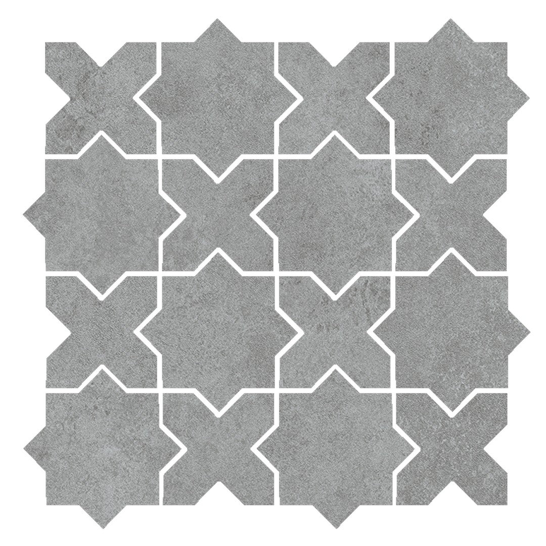Tesoro Solida 13.25" x 13.25" Matte Cross & Star Porcelain Mosaic