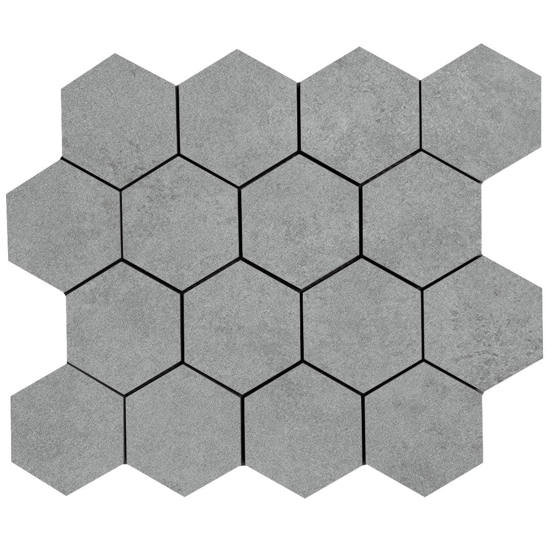 Tesoro Solida 12" x 10.5" Porcelain 3" Hexagon Mosaic