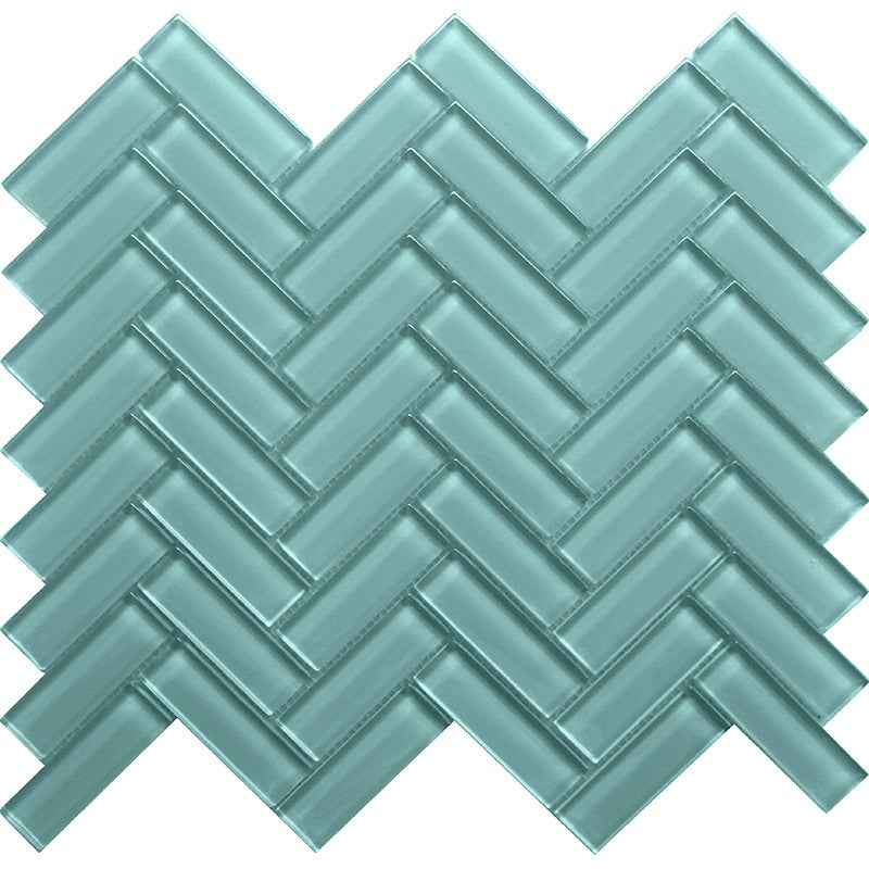 MiR Color Palette 11" x 12.6" Glossy Glass Herringbone Mosaic