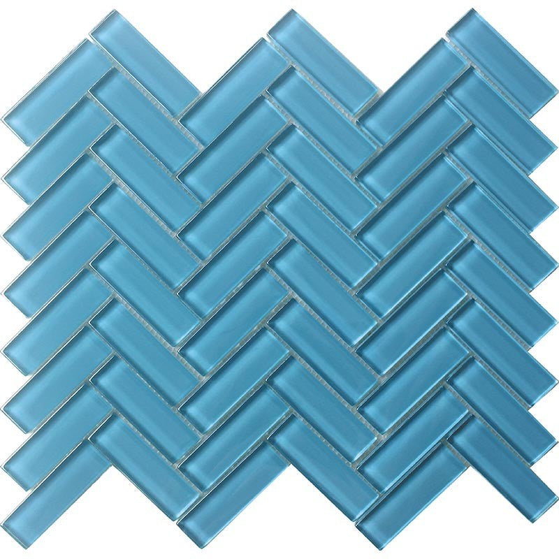 MiR Color Palette 11" x 12.6" Glossy Glass Herringbone Mosaic