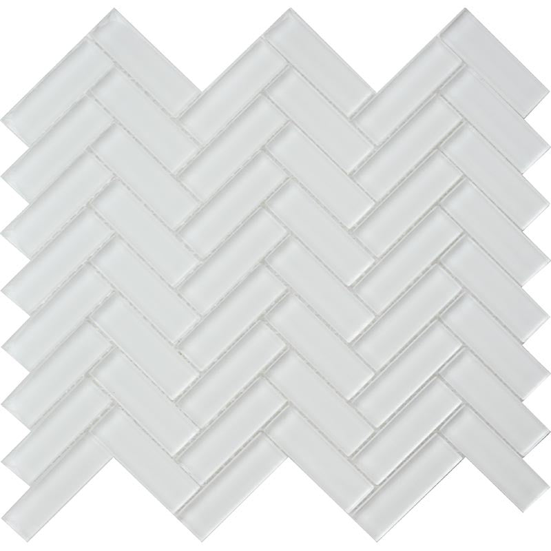 MiR Color Palette 11" x 12.6" Glossy Glass Herringbone Mosaic