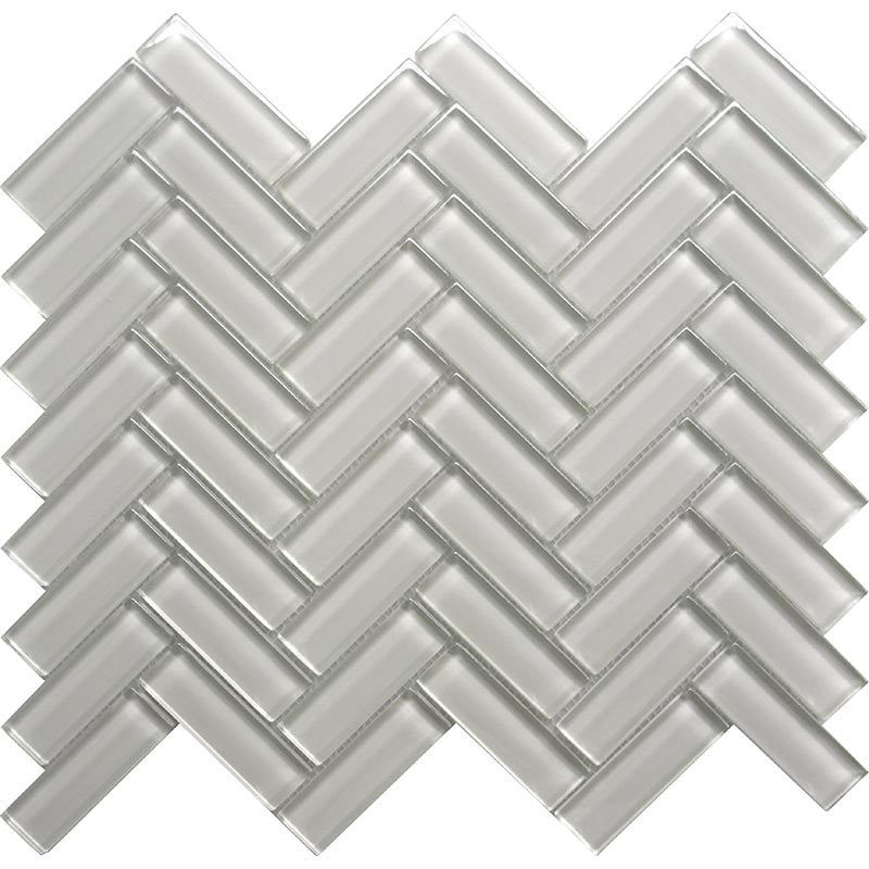 MiR Color Palette 11" x 12.6" Glossy Glass Herringbone Mosaic