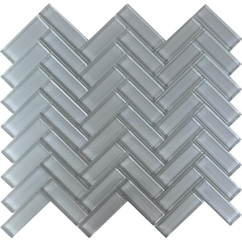 MiR Color Palette 11" x 12.6" Glossy Glass Herringbone Mosaic