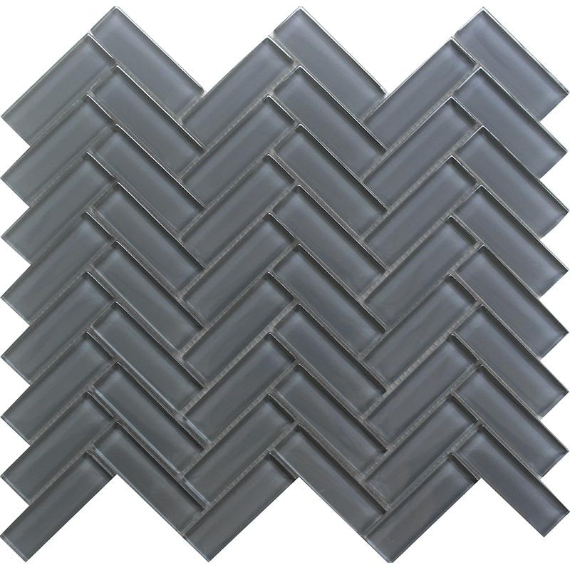 MiR Color Palette 11" x 12.6" Glossy Glass Herringbone Mosaic