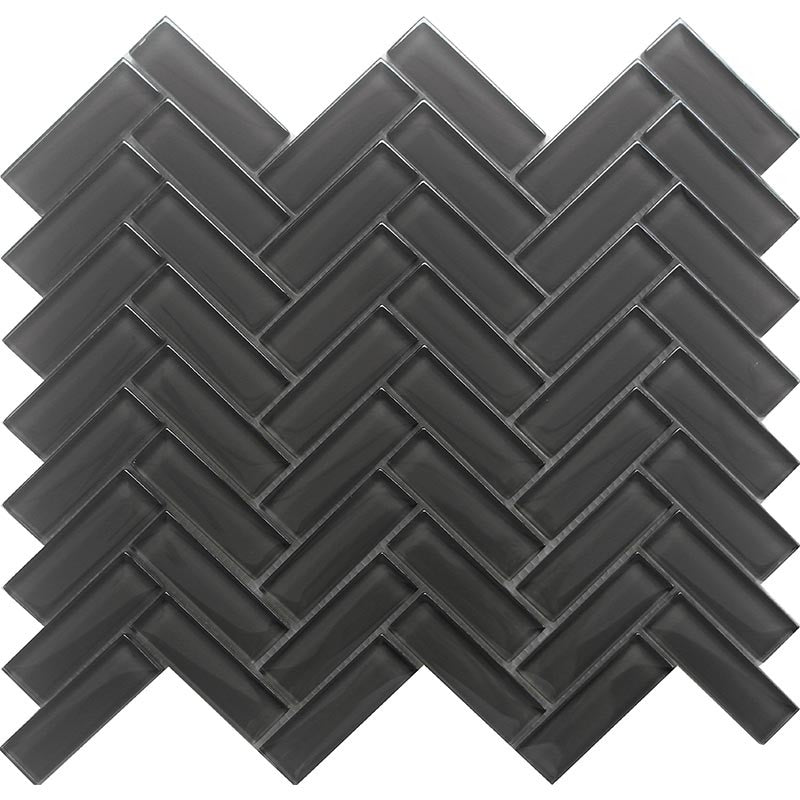 MiR Color Palette 11" x 12.6" Glossy Glass Herringbone Mosaic