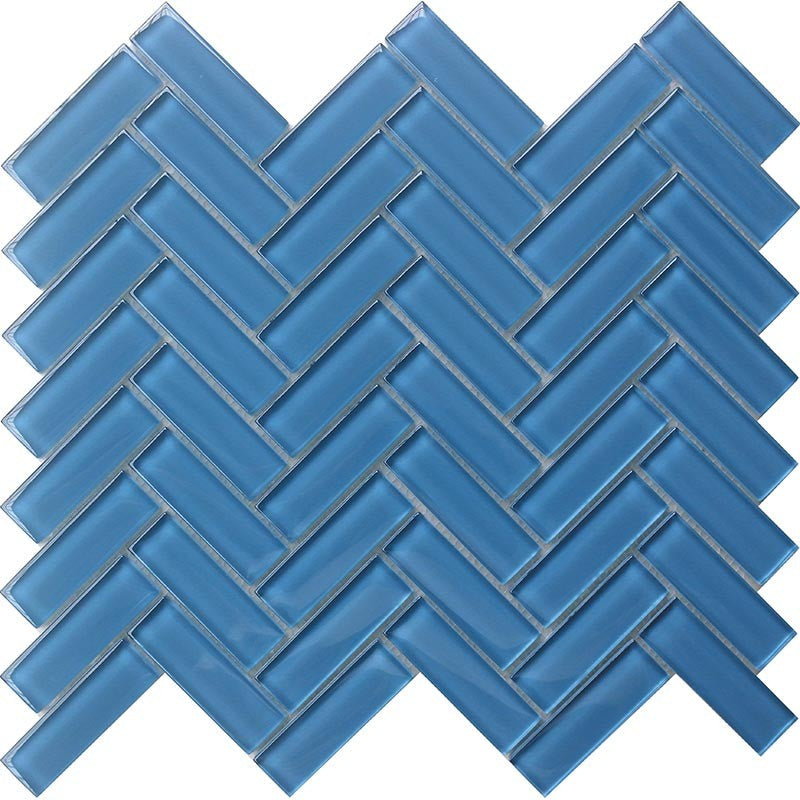 MiR Color Palette 11" x 12.6" Glossy Glass Herringbone Mosaic