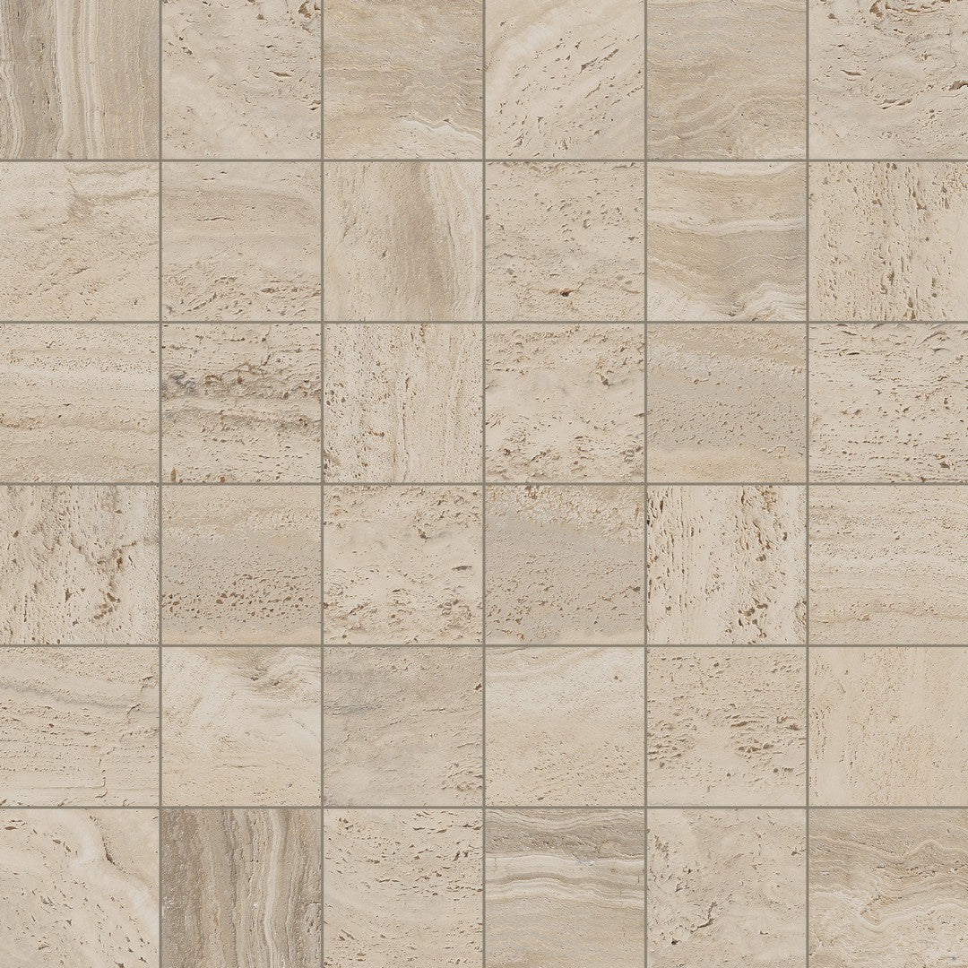 Happy Floors Navona 12" x 12" Natural Porcelain 2" Mosaic
