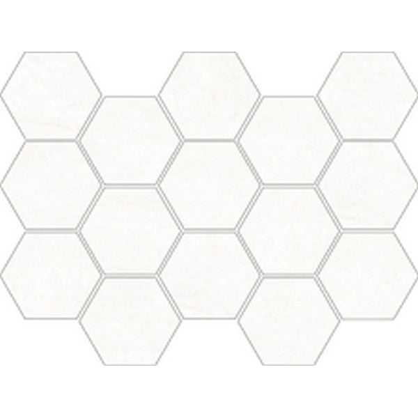 Happy Floors Naica 13" x 9" Natural Porcelain Hexagon Mosaic