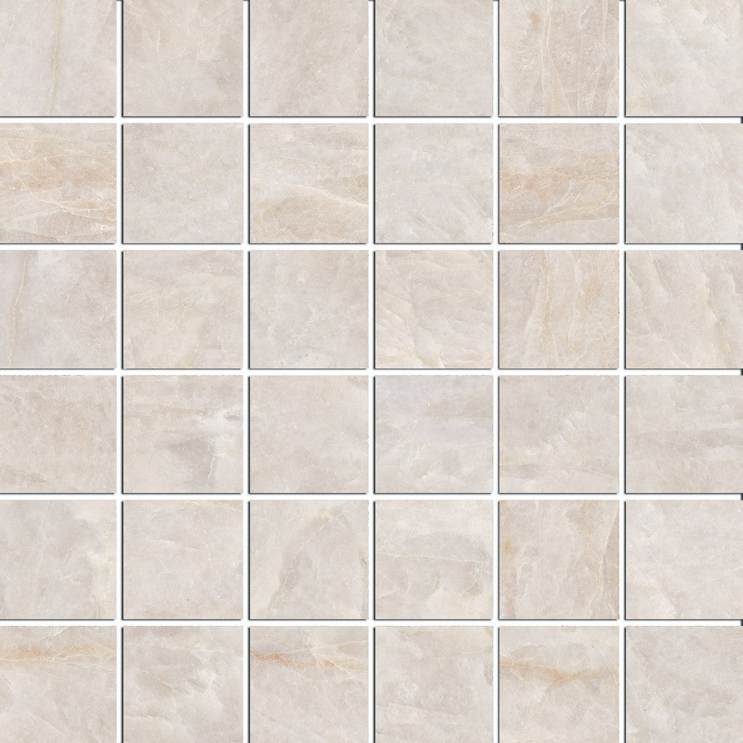 Happy Floors Naica 12" x 12" Natural Porcelain 2" Mosaic