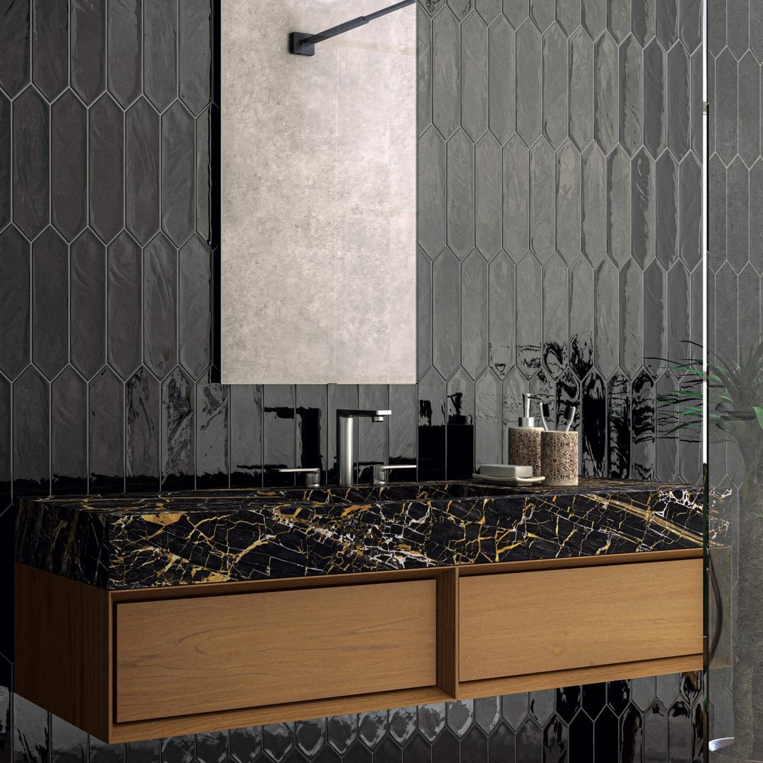 Happy-Floors-Monochrome-3-x-12-Pressed-Glossy-Ceramic-Picket-Wall-Tile-Sale-Black